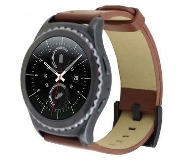 qMust Lederen armband voor Samsung Gear S2 Classic - Brown