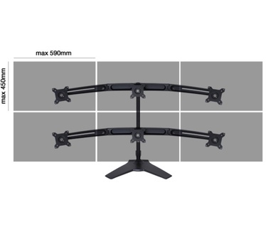 Multibrackets M VESA Desktopmount Triple Stand 15"-24" Expansion Kit