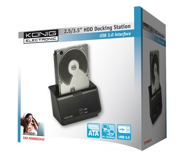 Konig 2.5" / 3.5" HDD USB 3.0 Docking Station Zwart
