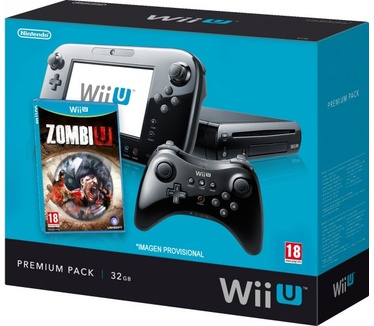 Nintendo Wii Nintendo Nintendo Wii U, Premium Pack (Black) + Zombi U + Game Controller  Wii U (2300232) Zwart