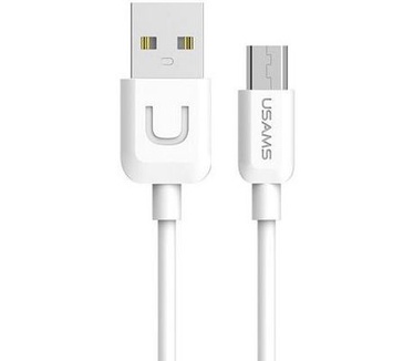 Usams U-Turn Standaard USB naar MicroUSB Kabel (100cm) - Wit