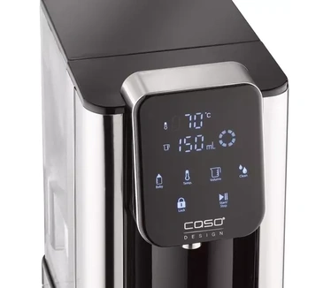 Caso 1879 Turbo Warmwaterdispenser HW660, 2600 W, 40 - 100 °C, 100-400 ml, warm water in seconden, efficiënt en energiebesparend, zwart roestvrij staal, Grijs, zwart