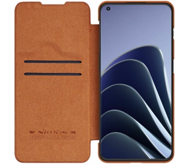 Nillkin Qin PU Leather Book Case voor OnePlus 10 Pro - Bruin Bruin