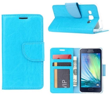 Luxe Lederen Bookcase hoesje voor de Samsung Galaxy A3 - Blauw (Samsung Galaxy A3) Blauw