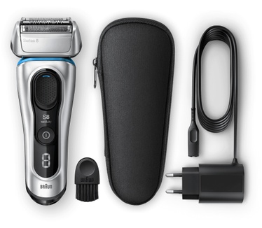 Braun Series 8 8330s Volgende Generatie Elektrisch Scheerapparaat, Stoffen Etui, Zilver