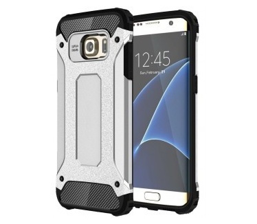 qMust Samsung Galaxy S7 edge Armor Hybrid Case - Silver
