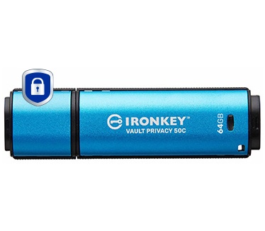 Kingston IronKey VP50 Type-C 64GB Blauw