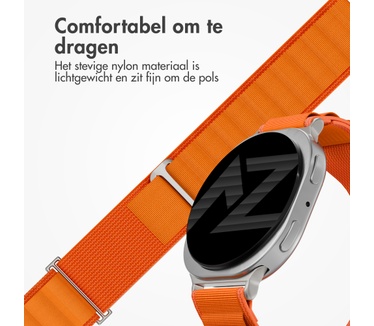 Accezz Nylon Alpine bandje voor de Samsung Galaxy Watch 9 (40/44mm) / Watch 8 (40/44mm) / Classic (46mm) - Oranje