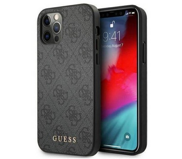 Guess 4G Back Case - Apple iPhone 12/12 Pro (6.1") - Grijs Grijs