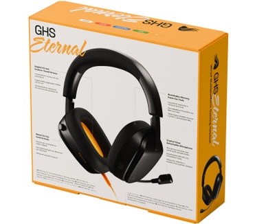 Glorious Glorious GHS Eternal - Stereo gaming headset voor pc, PS5, PS4, Xbox, Switch - Custom-tuned gekantelde drivers, verstelbare kristalheldere afneembare mic, 3,5 mm - Duurzaam dag/nacht comfort - Zwart
