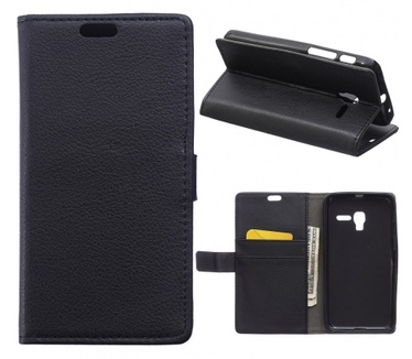 Kees Lederlook Portemonnee Hoesje One Touch Pop3 5 inch - Zwart