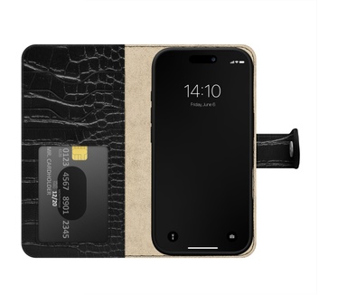 iDeal of Sweden Magneet Portemonnee+ iPhone 16 Pro Zwart Croco