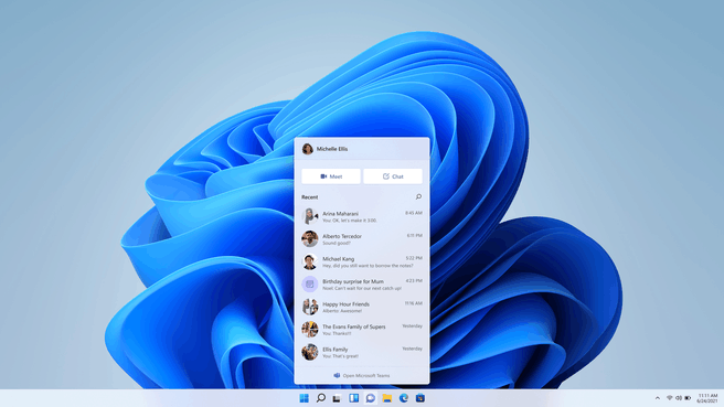 Teams Chat in Windows 11