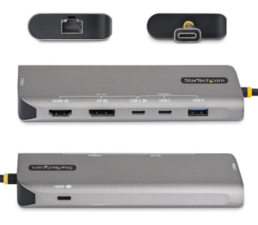 Startech.com USB4 Multiport Adapter, Driverless Dual 4K voor macOS en Windows, 140W Power Delivery Charging, 3-Port 10Gbps Hub, 2.5GbE, Mini Dock