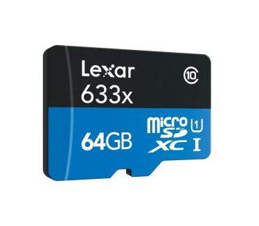 Lexar High-Performance 633x microSDXC UHS-I + USB 3.0 reader 64GB