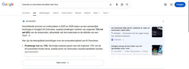 Google: AI-overzichten zijn echt niet betrouwbaar