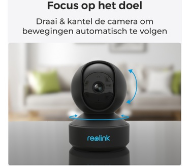 Reolink E-serie E330-B- 4 MP beveiligingscamera voor binnen, detectie van personen/huisdieren, automatische tracking, 2,4/5 GHz wifi, tweewegaudio