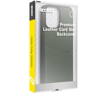 Accezz Premium Leather Card Slot Backcover Samsung Galaxy S22 Ultra - Groen