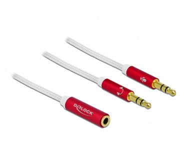 Delock 66523 - Kabel Klinke 4 Pin 3.5 mm Bu.> 2 x 3 3.5 St. 0.20 m