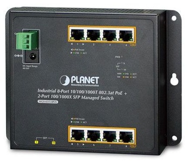 Planet WGS-4215-8P2S 8-poort, 2-SFP Wallmount Industriële High Power POE Switch