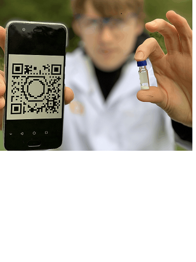 QR-code in poeder