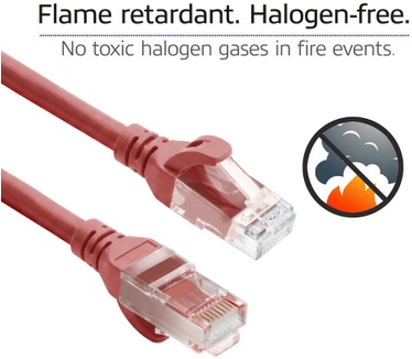ACT Rode 0,25 meter TPE U/UTP CAT6A ultra-flex patchkabel snagless met RJ45 connectoren