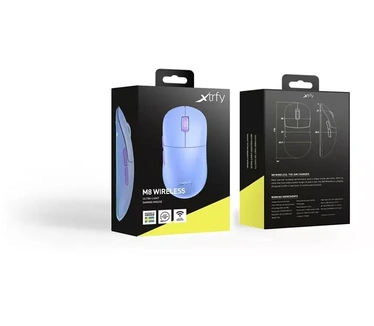 Xtrfy M8 Wireless - Frosty Purple - Gaming muis - Optisch - 5 knoppen - Paars