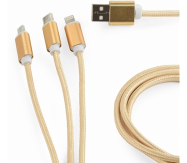 Gembird CC-USB2-AM31-1M-G Goud, Wit