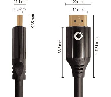 Oehlbach OEHLBACH Black Magic MKII - 8K Ultra High-Speed HDMI-kabel - 8K FUHD 60Hz 4320p / 4K 120Hz 2160p - 48Gbit/s (21:9 Cinema, 3D, Dolby Vision, Dynamic HDR 10+, VRR, eARC, UHD2) - 1,5 meter zwart Zwart