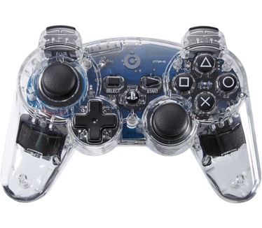Bigben Interactive Officieel gelicenseerde draadloze PS3 controller - transparant met blauwe/rode/groene LED verlichting
