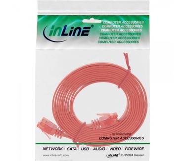 InLine Flat patch cord UTP Cat.6 7m Red