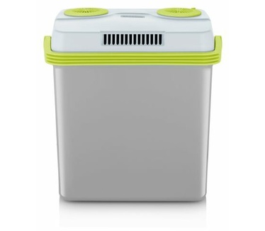 Severin KB 2925 Elektrische koelbox, met koel- en warmhoudfunctie, autokoelbox met 3 aansluitingen (USB, voeding en sigarettenaansteker) (25 liter),koelbox grijs/groen
