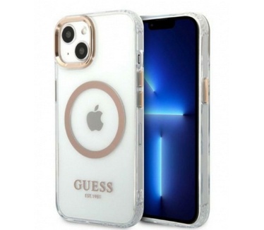 Guess Translucent Back Case - Apple iPhone 13 (6.1") - Goud Goud