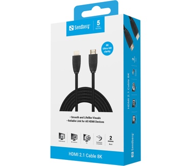 Sandberg HDMI 2.1 Cable 8K, 2m Zwart