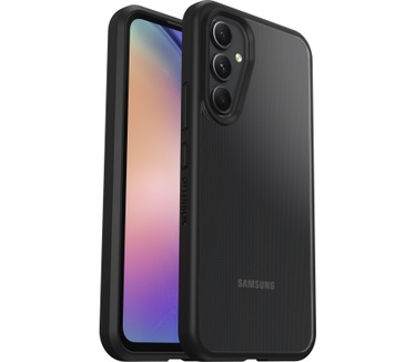 Otterbox OtterBox React-hoesje voor Galaxy A54 5G, schokbestendig, valbestendig, ultradun, beschermende, getest volgens militaire standaard, Antimicrobieel, Black Crystal
