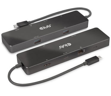 Club 3D USB3.2 Gen2 Type-C, 6-in-1 Dual Displays Portable Dock with USB Type-C Video 4K60Hz