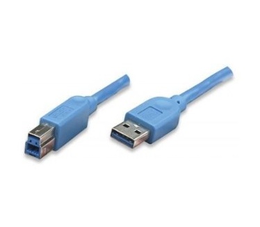 Techly USB 3.0 Cable A male / B male 1 m Blue ICOC U3-AB-10-BL Blauw