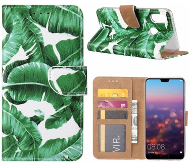 Planten print lederen Bookcase hoesje voor de Huawei P20 Lite - Wit (Huawei P20 Lite) Wit