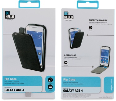 BeHello Samsung Galaxy Ace 4 Flip Case Black