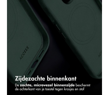 Accezz Vintage Leather MagSafe Backcover Apple iPhone 16 Pro - Smokey Green
