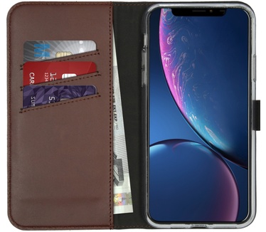 Selencia Echt Lederen Bookcase iPhone 11 Pro Max - Bruin