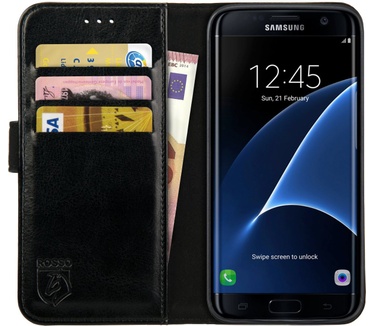 Rosso Element Samsung Galaxy S7 Edge Hoesje Book Cover Zwart (Samsung Galaxy S7 Edge)