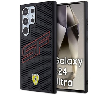 Ferrari Big SF Perforated Back Case - Galaxy S24 Ultra - Zwart Zwart