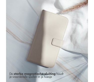 Selencia Echt Lederen Bookcase Samsung Galaxy A56 - Greige