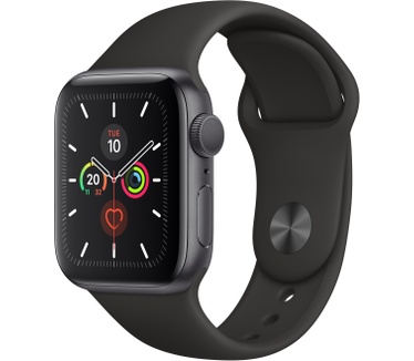 Apple Watch Series 5 (40mm) aluminium, sportbandje Grijs (Zwart)
