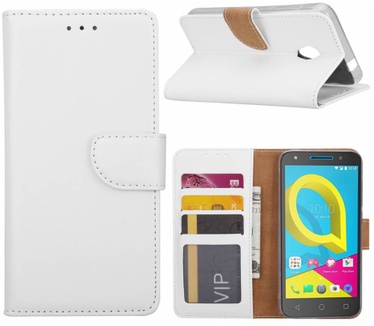 Luxe Lederen Bookcase hoesje voor de Alcatel U5 HD - Wit (Alcatel U5 HD) Wit