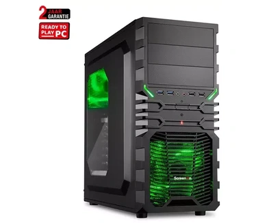 ScreenON AMD Ryzen 5 Pro 3350G Budget Game PC , geschikt voor o.a. Fortnite en Minecraft - Groen
