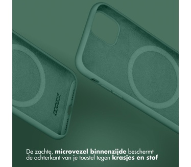 Accezz Liquid Silicone Backcover met MagSafe iPhone 12 (Pro) - Groen (iPhone 12 Pro, iPhone 12) Groen