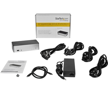 Startech.com Dual-monitor USB-C docking station voor Windows met 2.5? SATA SSD/HDD Bay