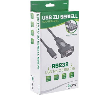 InLine 1.8m, USB-C /9p Sub D Zwart